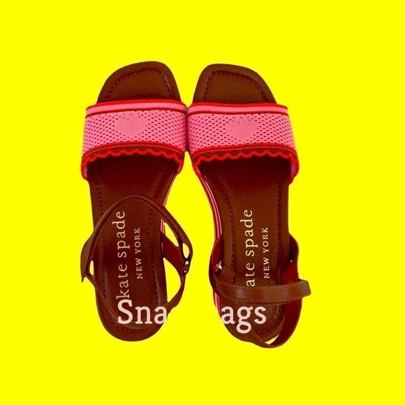 KATE SPADE NIB KNITTED RUNWAY EVA HIGH RISE SPADE STRIPED PLATFORM WEDGE 8M - Picture 5 of 9